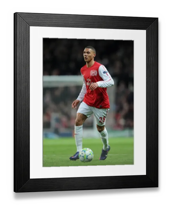 Framed Print : Kieran Gibbs (Arsenal). Arsenal 3: 0 AC Milan. UEFA Champions League. 1st Knock Out Round, 2nd Leg