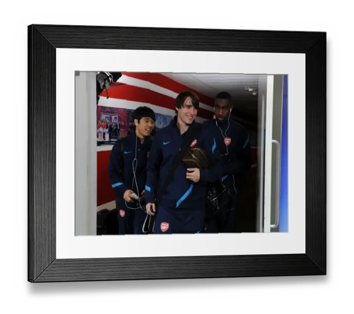 Framed Print : Arsenal Triumphs Over AC Milan 3-0 in UEFA Champions League: Park, Miquel, and Djourou Star Framed Print : Arsenal Triumphs Over AC Milan 3-0 in UEFA Champions League: Park, Miquel, and Djourou Star