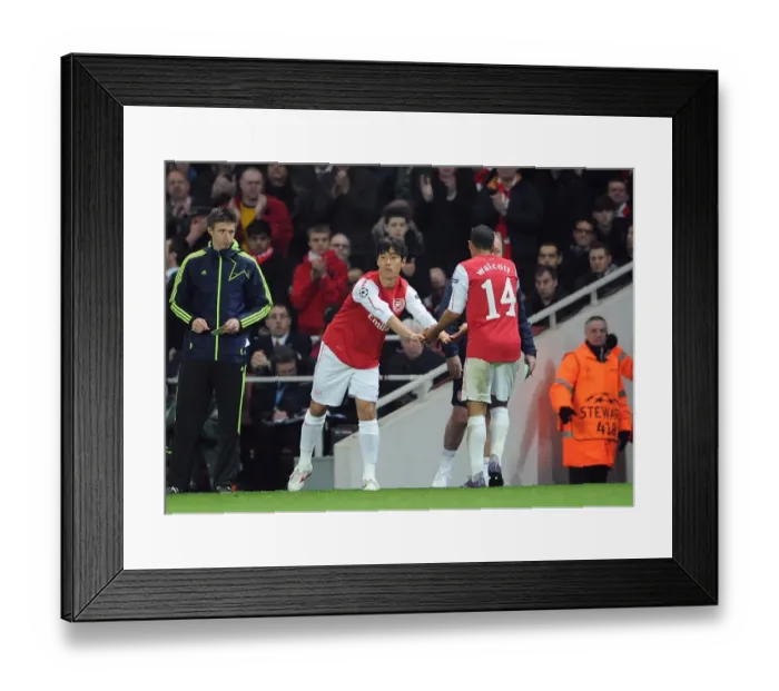 Framed Print : Ju Young Park comes on as a sub from Theo Walcott (Arsenal). Arsenal 3: 0 AC Milan Framed Print : Ju Young Park comes on as a sub from Theo Walcott (Arsenal). Arsenal 3: 0 AC Milan