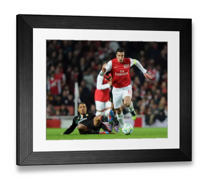 Framed Print : Arsenal's Dominance: RvP's Hat-Trick Leads Arsenal to 3-0 Victory over AC Milan in Champions League