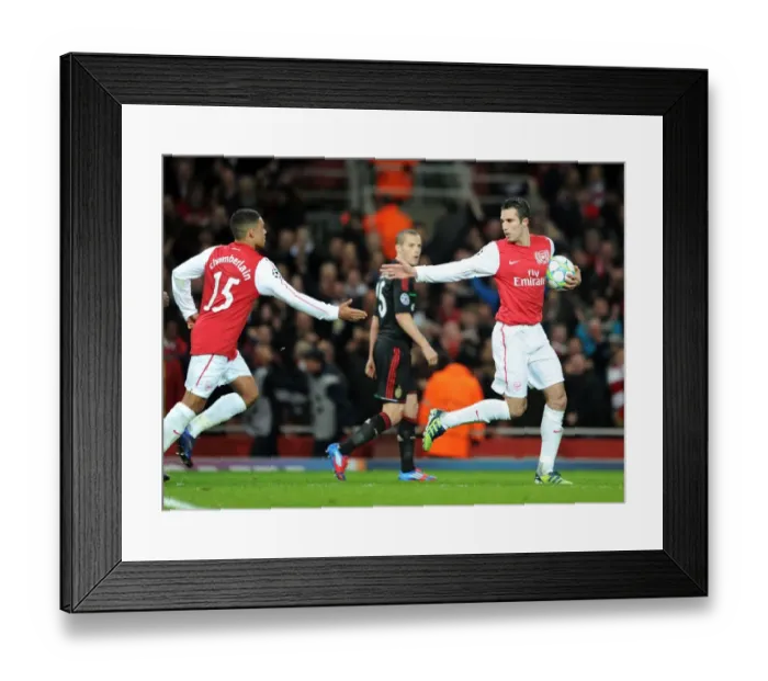 Framed Print : Robin van Persie and Alex Oxlade-Chamberlain: Arsenal's Unstoppable Duo Celebrates 3:0 Over AC Milan in UEFA Champions League Framed Print : Robin van Persie and Alex Oxlade-Chamberlain: Arsenal's Unstoppable Duo Celebrates 3:0 Over AC Milan in UEFA Champions League