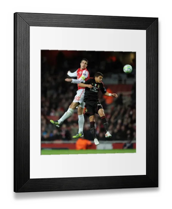 Framed Print : Arsenal's Dominant Display: RvP's Hat-trick Leads to 3-0 UEFA Champions League Victory over AC Milan