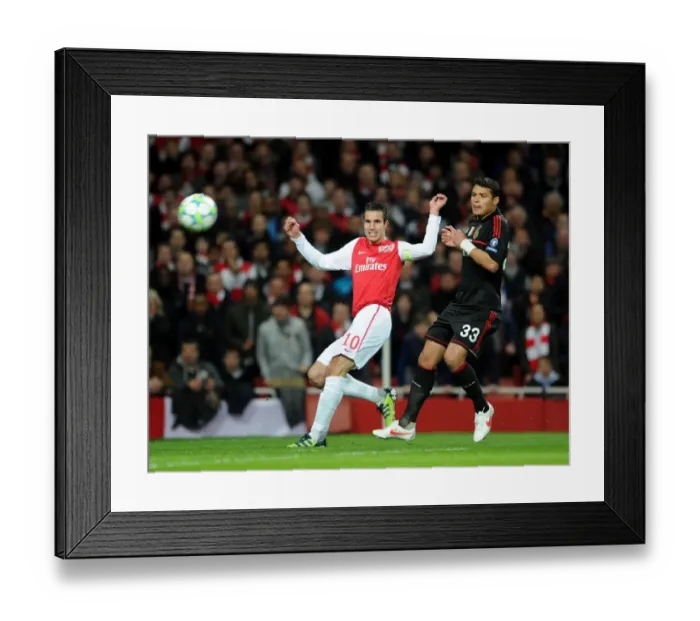 Framed Print : RvP's Hat-trick: Arsenal's Dominant Display against AC Milan in UEFA Champions League (3-0)