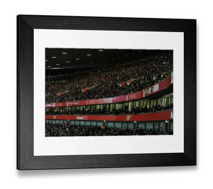 Framed Print : Passionate Arsenal Fans at Emirates Stadium: Arsenal vs AC Milan, UEFA Champions League Framed Print : Passionate Arsenal Fans at Emirates Stadium: Arsenal vs AC Milan, UEFA Champions League