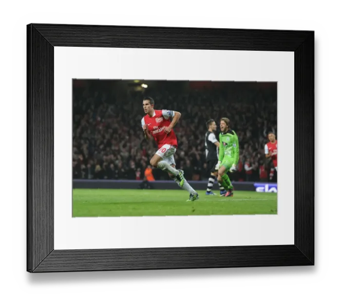 Framed Print : Robin van Persie's Thrilling Goal Celebration: Arsenal's Victory Against Newcastle United, Premier League 2011-12 Framed Print : Robin van Persie's Thrilling Goal Celebration: Arsenal's Victory Against Newcastle United, Premier League 2011-12