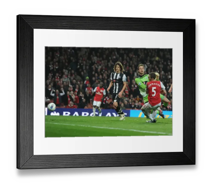 Framed Print : Thomas Vermaelen Scores the Decisive Goal: Arsenal's Triumph over Newcastle United, Premier League 2011-12