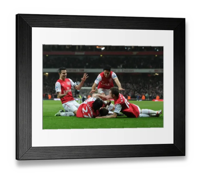 Framed Print : Arsenal Celebrate: Vermaelen Scores Second Goal vs. Newcastle United (2011-12)