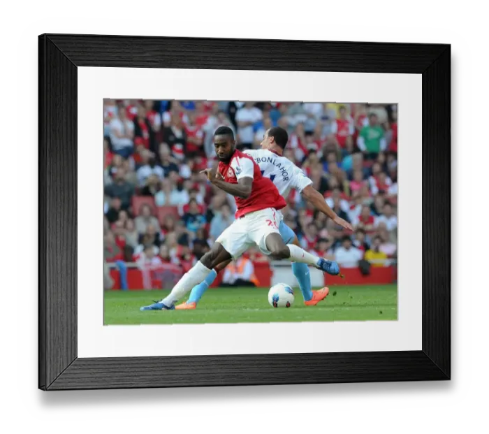 Framed Print : Johan Djourou (Arsenal) Gabriel Agbonlahor (Villa). Arsenal 3: 0 Aston Villa