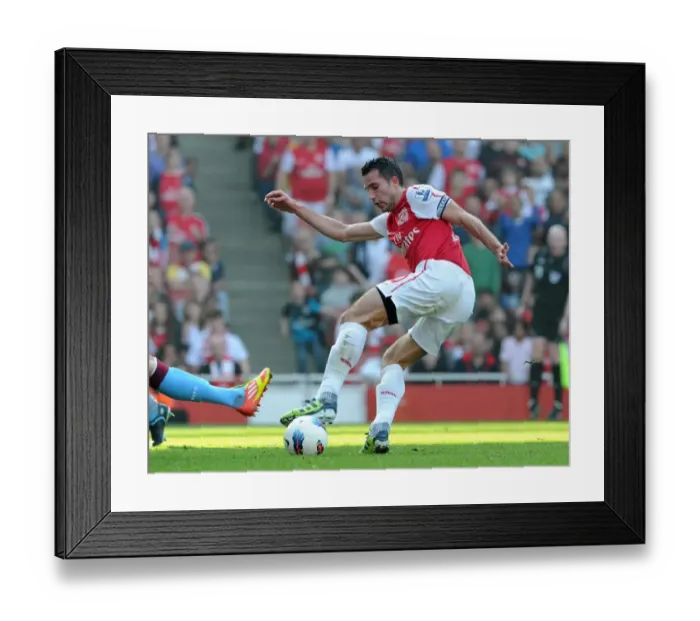 Framed Print : Robin van Persie's Game-Winning Goal: Arsenal 3-0 Aston Villa, Barclays Premier League, Emirates Stadium (2012)