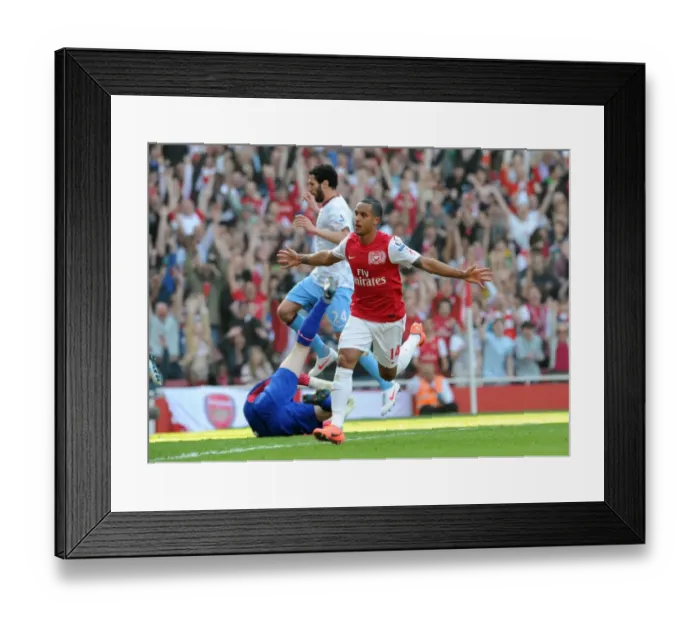 Framed Print : Theo Walcott's Double: Arsenal Crushes Aston Villa 3-0 in Premier League