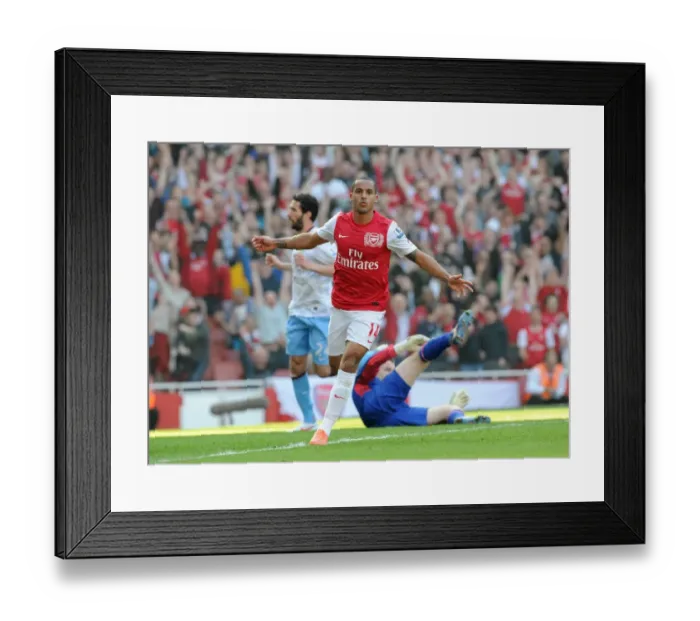 Framed Print : Theo Walcott's Double: Arsenal's Dominant 3-0 Win Over Aston Villa in Premier League Framed Print : Theo Walcott's Double: Arsenal's Dominant 3-0 Win Over Aston Villa in Premier League