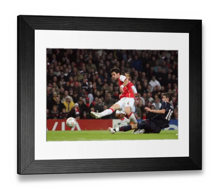 Framed Print : Cesc Fabregas scores Arsenals 6th goal his 2nd
