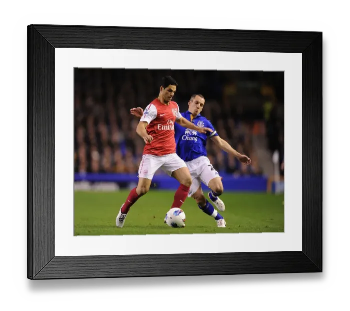 Framed Print : Mikel Arteta Outmaneuvers Leon Osman: Everton vs Arsenal, Premier League 2011-12 Framed Print : Mikel Arteta Outmaneuvers Leon Osman: Everton vs Arsenal, Premier League 2011-12