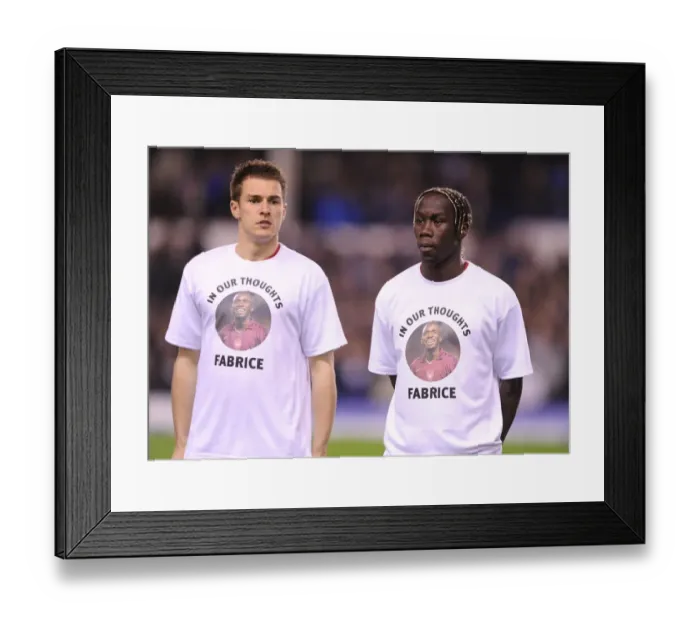 Framed Print : Arsenal's Ramsey and Sagna Prepare for Everton Clash (Everton vs Arsenal, Premier League 2011-12) Framed Print : Arsenal's Ramsey and Sagna Prepare for Everton Clash (Everton vs Arsenal, Premier League 2011-12)