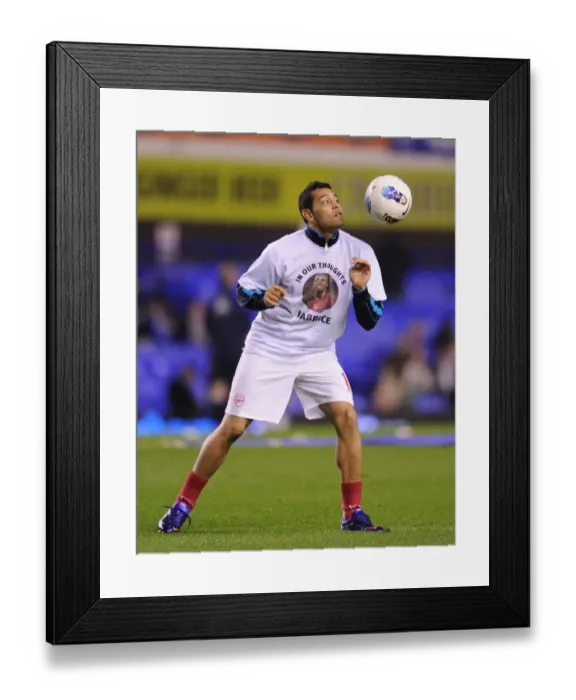 Framed Print : Andre Santos: Arsenal Defender in Intense Face-off at Goodison Park during Everton vs Arsenal, Premier League 2011-12