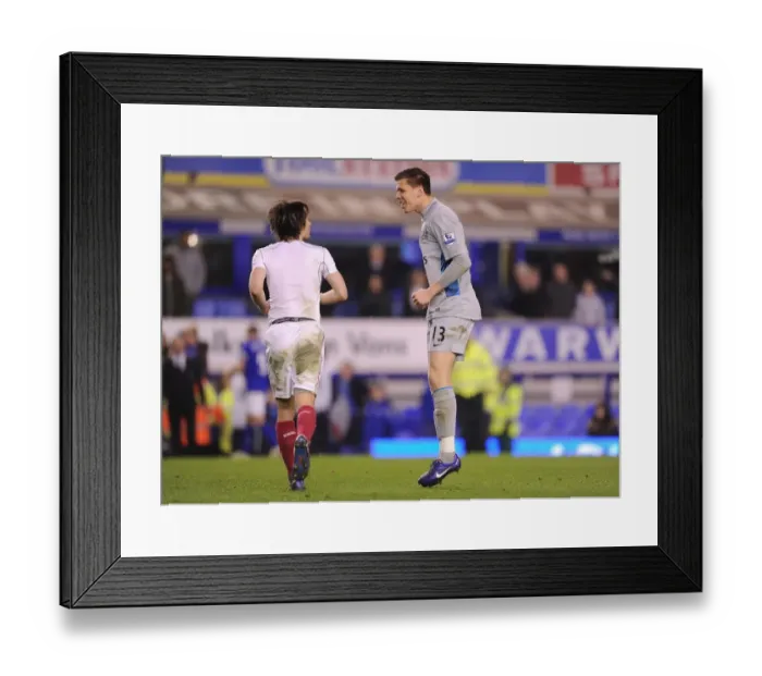 Framed Print : Celebrating Victory: Rosicky and Szczesny, Everton vs. Arsenal, Premier League 2011-12 Framed Print : Celebrating Victory: Rosicky and Szczesny, Everton vs. Arsenal, Premier League 2011-12
