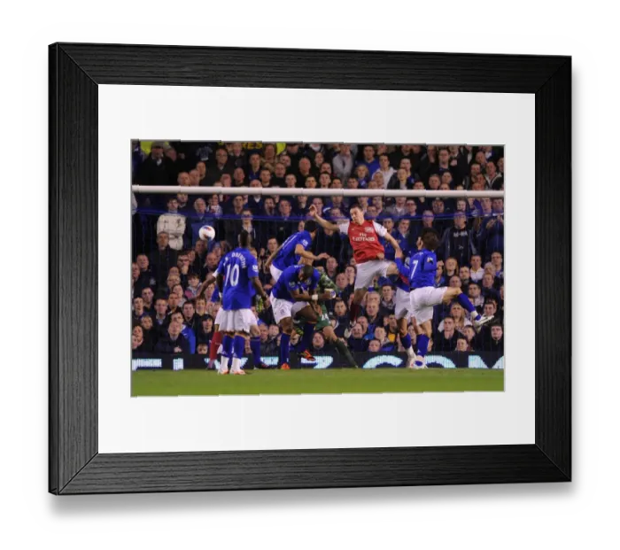 Framed Print : Thomas Vermaelen's Soaring Header: The Decisive Goal for Arsenal vs Everton (2011-12)