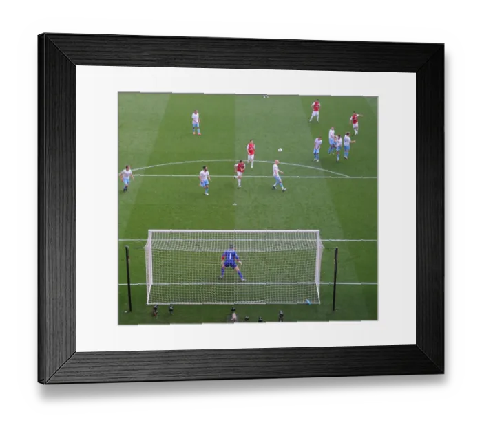 Framed Print : Mikel Arteta Scores the Third Goal: Arsenal vs. Aston Villa, Premier League 2011-12