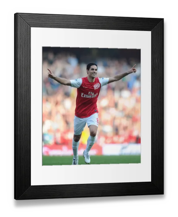Framed Print : Mikel Arteta's Triumphant Goal: Arsenal vs. Aston Villa, Premier League 2011-12 Framed Print : Mikel Arteta's Triumphant Goal: Arsenal vs. Aston Villa, Premier League 2011-12