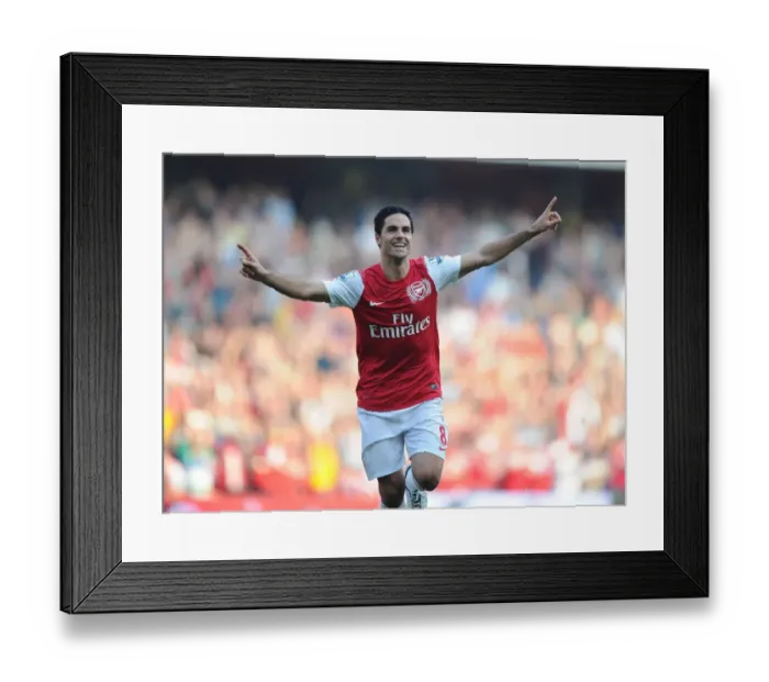 Framed Print : Mikel Arteta's Triumph: The Goal that Secured Arsenal's Victory Against Aston Villa, Premier League 2011-12 Framed Print : Mikel Arteta's Triumph: The Goal that Secured Arsenal's Victory Against Aston Villa, Premier League 2011-12