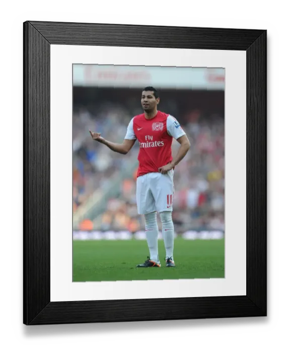 Framed Print : Andre Santos in Action: Arsenal vs Aston Villa, Premier League 2011-12