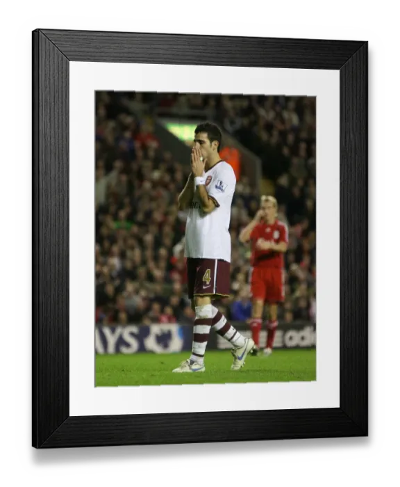Framed Print : Cesc Fabregas: Battle at Anfield, Barclays Premier League, 28 / 10 / 2021