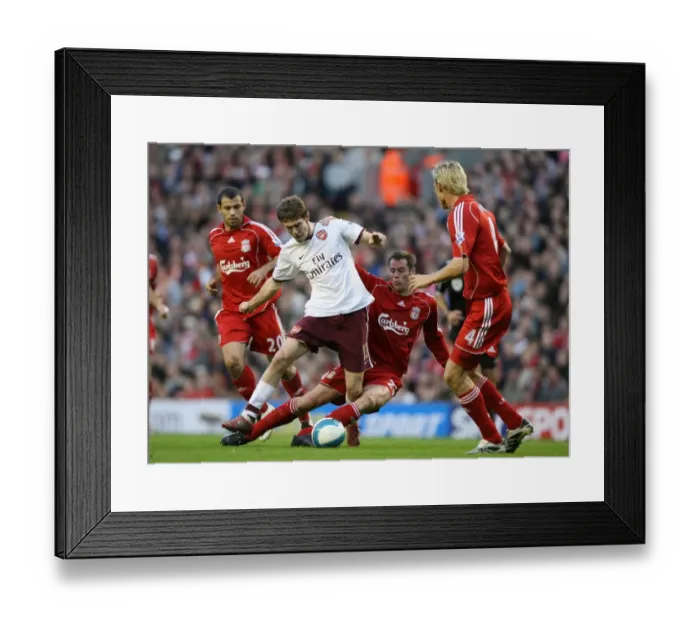 Framed Print : Alex Hleb (Arsenal) Jamie Carragher and Sami Hyypia (Liverpool) Framed Print : Alex Hleb (Arsenal) Jamie Carragher and Sami Hyypia (Liverpool)