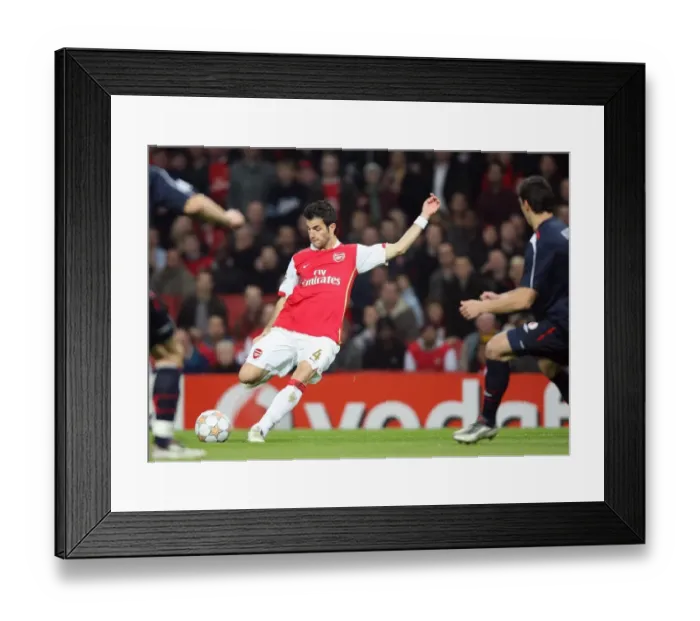 Framed Print : Cesc Fabregas's Historic First Goal: Arsenal's 7-0 Victory Over Slavia Prague in the UEFA Champions League (23 / 10 / 07)