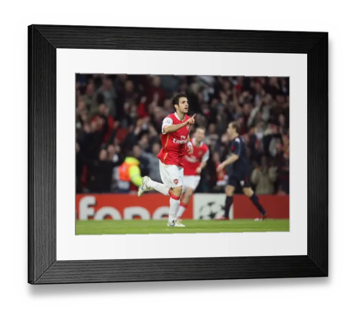Framed Print : Arsenal's Unforgettable 7-0 Victory: Cesc Fabregas's Thrilling Goal vs. Slavia Prague in the Champions League