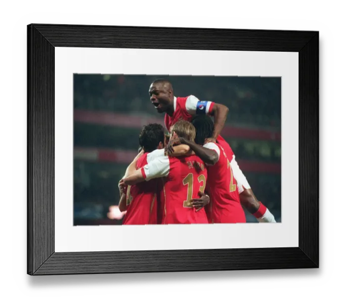 Framed Print : Cesc Fabregas celebrates scoring Arsenals 1st goal with Alex Hleb