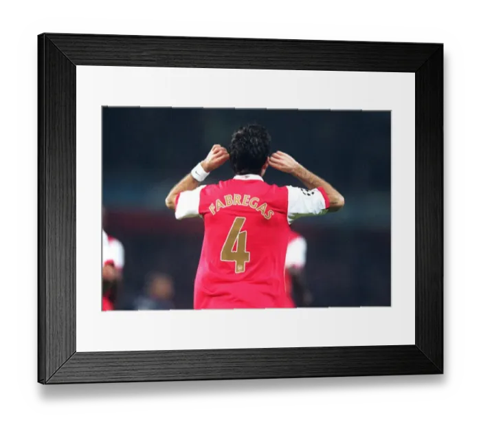Framed Print : Cesc Fabregas Thriller: Arsenal's Historic 7-0 Champions League Victory over Slavia Prague (Fabregas Scores First Goal)