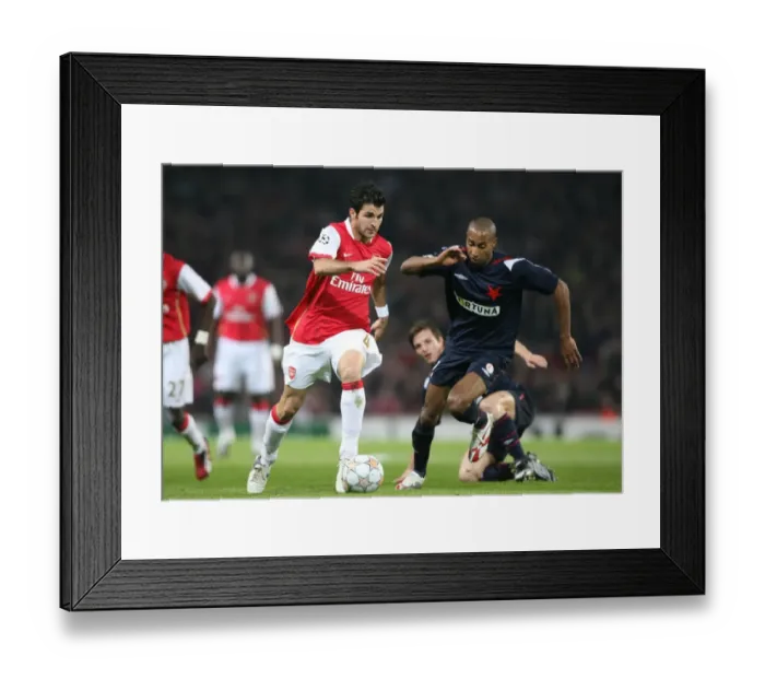 Framed Print : Arsenal's Dominance: Fabregas Shines in 7-0 Victory over Slavia (Tavares), UEFA Champions League, Group H
