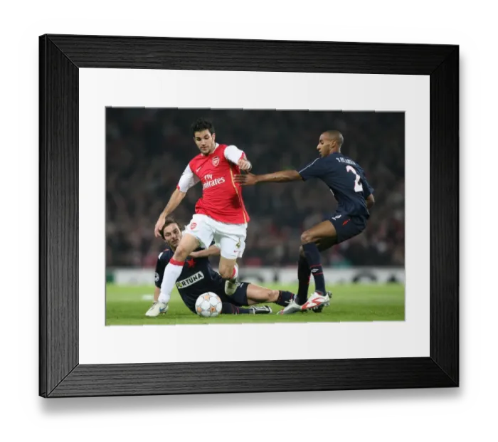 Framed Print : Arsenal's Dominance: Fabregas Leads 7-0 Rout of Slavia (Mickael Tavares Featured)