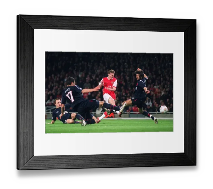 Framed Print : Alex Helb scores Arsenals 4th, past Matej Krajcik and Marek Suchy (Slavia) Framed Print : Alex Helb scores Arsenals 4th, past Matej Krajcik and Marek Suchy (Slavia)