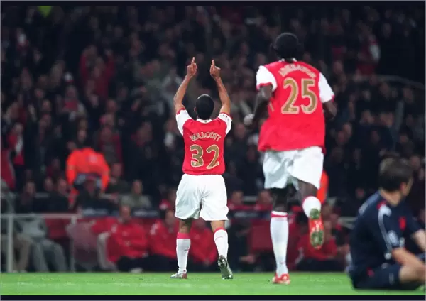 Theo Walcott celebrates scoring his 1st goal Arsenals 3rd
