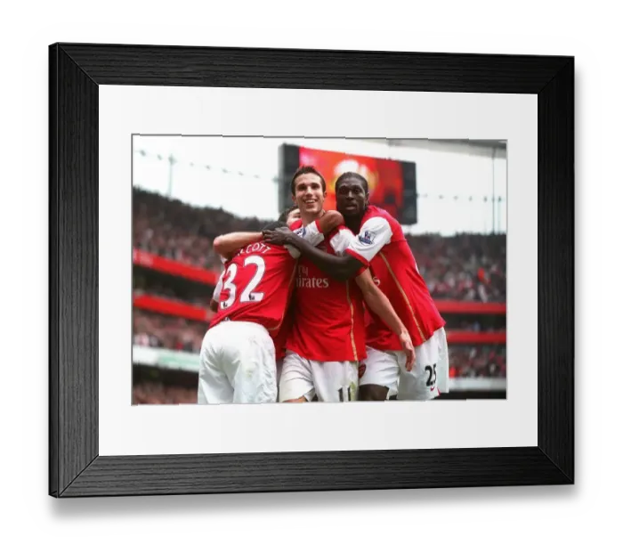 Framed Print : Robin van Persie celebrates scoring Arsenals 3rd goal his 2nd with Theo Walcott Framed Print : Robin van Persie celebrates scoring Arsenals 3rd goal his 2nd with Theo Walcott