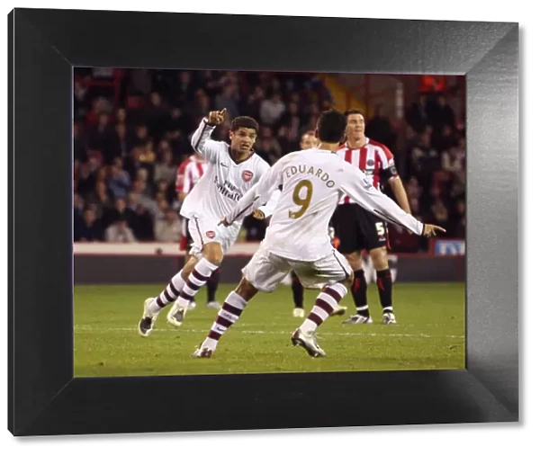 Denilson and Eduardo: Celebrating Arsenal's 3rd Goal in Sheffield United's Defeat