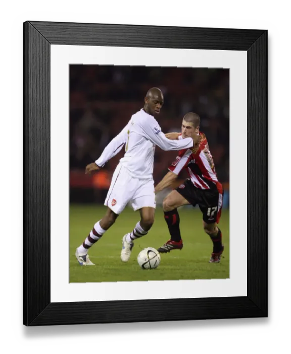 Framed Print : Abou Diaby's Brilliant Performance Leads Arsenal to 3-0 Carling Cup Victory over Sheffield United