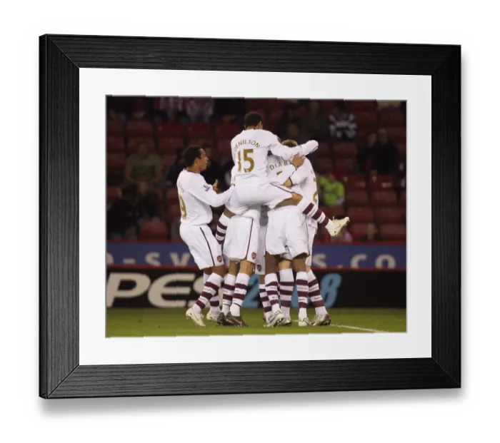 Framed Print : Eduardo's Strike: Arsenal's Dominant 3-0 Win Over Sheffield United in Carling Cup Framed Print : Eduardo's Strike: Arsenal's Dominant 3-0 Win Over Sheffield United in Carling Cup