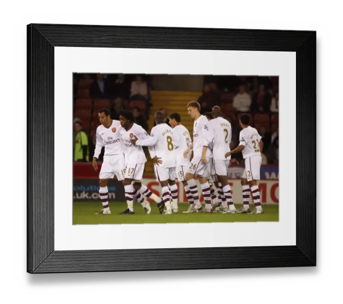 Framed Print : Eduardo's Strike: Arsenal's Triumphant 3-0 Carling Cup Victory over Sheffield United