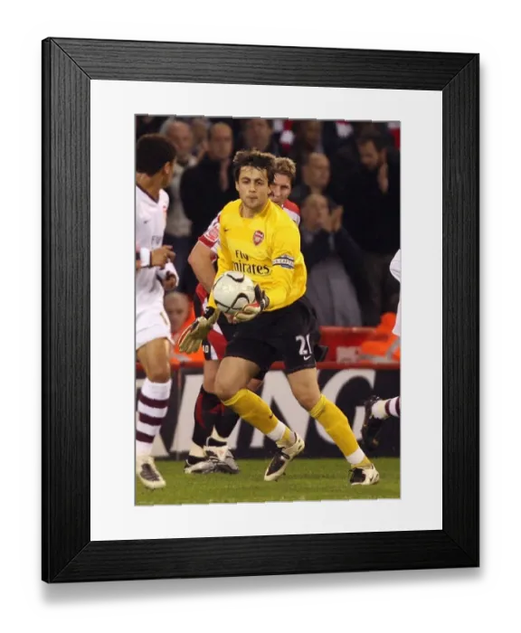 Framed Print : Lukasz Fabianski's Triumph: Arsenal Crushes Sheffield United 3-0 in Carling Cup