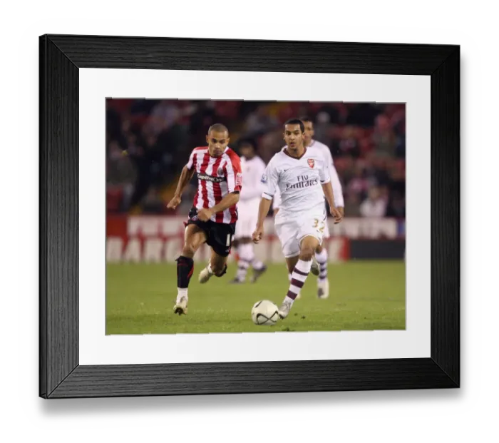 Framed Print : Theo Walcott (Arsenal) Danny Webber (Sheff)