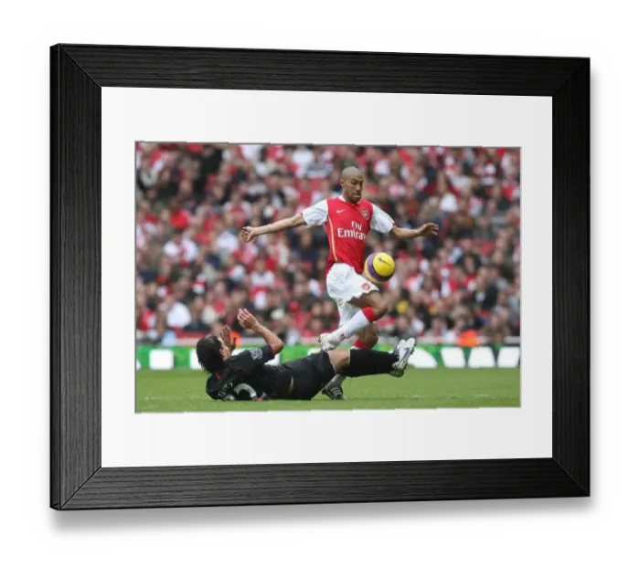 Framed Print : Gael Clichy (Arsenal) Carlos Tevez (Manchester United)