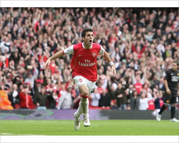 Cesc Fabregas celebrates scoring the 1st Arsenal goal