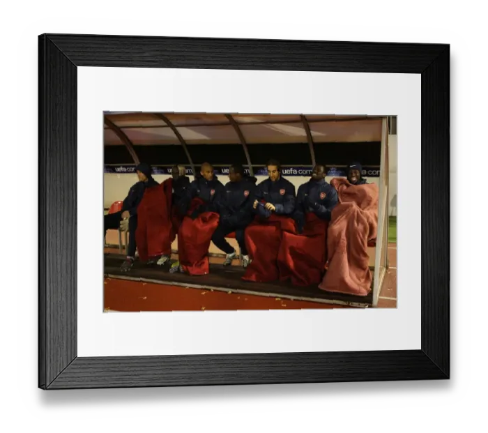 Framed Print : Arsenal substitutes Emmanuel Adebayor Framed Print : Arsenal substitutes Emmanuel Adebayor