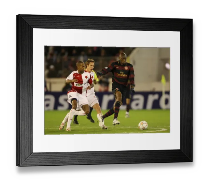 Framed Print : Abu Diaby (Arsenal) Mickael Tavares (Slavia Prague) Framed Print : Abu Diaby (Arsenal) Mickael Tavares (Slavia Prague)