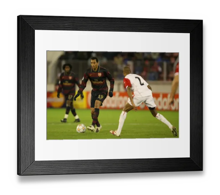 Framed Print : Gilberto (Arsenal) Mickael Tavares (Slavia Prague)