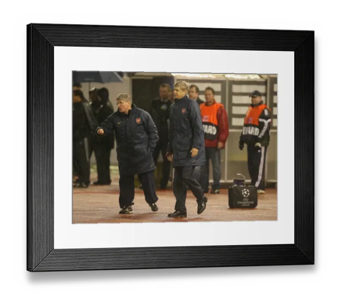 Framed Print : Arsenal manager Arsene Wenger and assistant Pat Rice