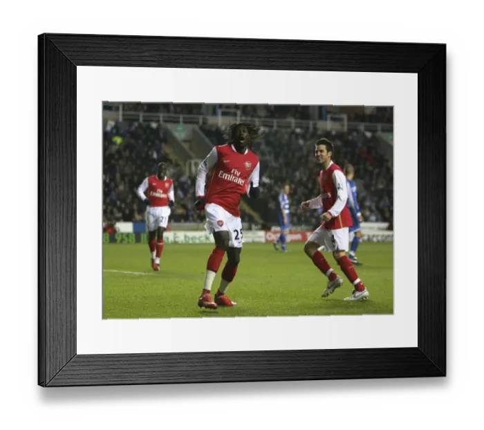 Framed Print : Emmanuel Adebayor celebrates scoring the 2nd Arsenal goal Framed Print : Emmanuel Adebayor celebrates scoring the 2nd Arsenal goal