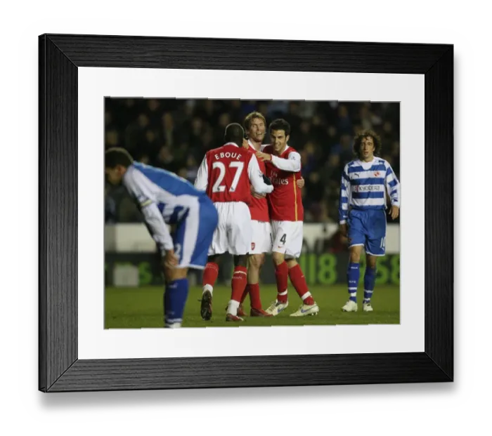 Framed Print : Alex Hleb celebrates scoring the 3rd Arsenal goal with Cesc Fabregas and Emmanuel Eboue Framed Print : Alex Hleb celebrates scoring the 3rd Arsenal goal with Cesc Fabregas and Emmanuel Eboue